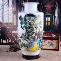 Jingdezhen Ceramic Vase Porcelain Porcelain Vase Large Ornament Piba Line Living Room Simple Modern Flower Arrangement Ornament