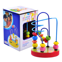 Mini beaded trumpet beads wooden toys educational early wooden baby intelligence small round beads game