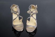 Custom-made fashion new European and American hollow thin belt high heel strap sequin womens sandals to pattern customization