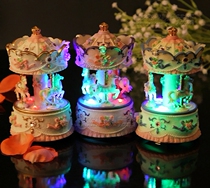  Luminous Carousel Music Box Music Box Creative birthday gift for girlfriend girl best friend child girl