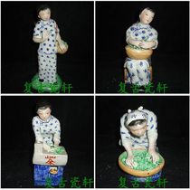 Jingdezhen Factory Goods Porcelain Sculpture Porcelain Factory Handpainted Green Flower Picking Tea Four Beauties A Set Of Tea Culture Tea Spotting Pieces