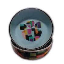 kate ceramic cat bowl cat food basin cat claw underprint outer layer square pattern diameter 12 5cm