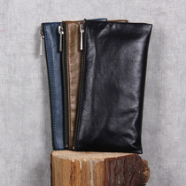 Nine handmade leather wallets in the mountains the first layer of cowhide wallets simple and generous original design men and women couples