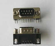 DR9 male DR9 pin serial port DR9T curved foot pin type short 9-core 90 degree curved foot plug-in DB9