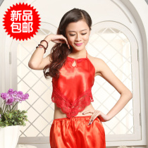 Adult classical red belly women sexy pajamas suit Ladies lace sexy bellyband suit