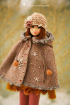 Gaga hand-milk coffee snowflake hooded cloak 2 wearing momoko Blythe wasteland jerryberry