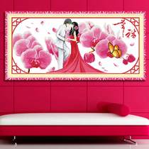 Cross embroidered 2022 new line embroidered living room couple character series wedding new wedding room slightly minimalist yourself handmade