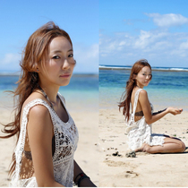 Beach dress Korean seaside vacation bikini outside the beach dress Bohemian net skirt hollow lace