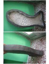 Lost folk craftsmanship Oriental culture black pottery tire food mold pasta see large Jiaodong carp King