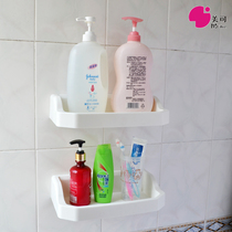Meike double-layer bathroom wall shelf strong suction cup wall nail-free paste toilet washroom storage box