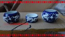 Boutique Jingdezhen fired relief Dragon lark bird food can three sets