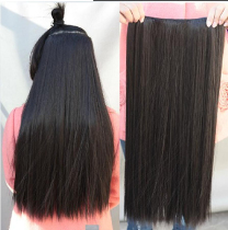 Simulation micro-volume wig piece one-piece female thickened long straight hair Pear flower buckle incognito hair piece matte does not shine