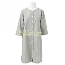 Foreign Trade New Day Single Outlet Soft Sand Wash Woman Sleeping Skirt Home Dress Minimalist Pure Color Temperament Light Ash Middle Sleeve