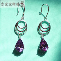 Ji Bao Yinlou export original single Sterling Silver 925 fashion earrings pendant sterling silver diamond 3 fold hot sale