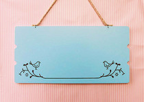 Customized blue blank listing door creative home decoration large wooden business brand personality European retro