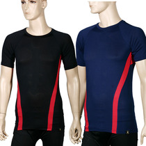 Foreign trade day single men and women quick dry breathable sports elastic short sleeve tights fitness base shirt special clearance