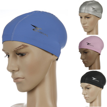 Waterproof and comfortable non-Le head Jiejia brand PU coated swimming cap large head long hair unisex
