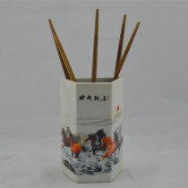 Jingdezhen antique porcelain horse to success chopsticks tube daily necessities old goods antique old goods collection antique ceramics