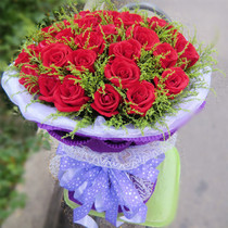  Shanghai Flower Express 19 red roses bouquet Birthday blessing flowers Jiangwan Liangcheng Road Flower Shop