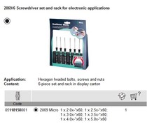 Germany WERA 2069 6 Mini Hexagon Socket screw driver 118158