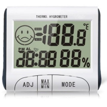 Mini portable temperature and humidity meter electronic clock alarm clock with temperature memory comfort electronic thermometer digital display