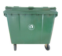 660L trash can sanitation large cover large outdoor garbage cans can trailer plastic