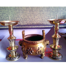 Pure copper wax candle holder incense stove jacket Department Rong Hua Fugui has the need to marry Keio Buddha Buddhist Supplies Bronze Ware House