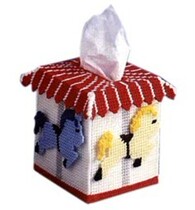 Three-dimensional embroidery tissue box Wool embroidery kit Three-dimensional cross-stitch small Trojan horse square tissue box