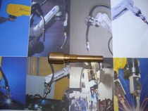 OTC Panasonic welding robot with inner tooth conductive nozzle holder Inner tooth conductive nozzle TIP seat 350A
