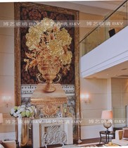 Shanghai Art Glass Xuanguan Deep Sculpture Gold Leaf Eurostyle Style Aisle Background Upscale TV Background Wall