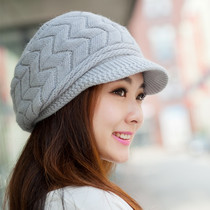 Hat Korean womens autumn and winter Berle knitted ear protection wool hat Rabbit hair hat tide winter thickened warm Korean version