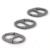  Aluminum alloy gray 8-character buckle keychain outdoor mountaineering safety quick hanging buckle backpack hanging buckle hook