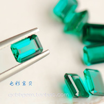 Hydrothermal synthetic emerald naked stone can be set with custom ring pendant for FGA gem identification specimen