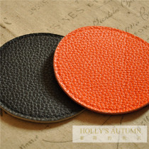 Foreign trade export simple solid color round leather coaster bowl mat coffee coaster red wine coaster tea coaster placematte