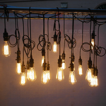 Edison retro hanging light bulb tandem combination stage party bar restaurant wire with plug light string chandelier