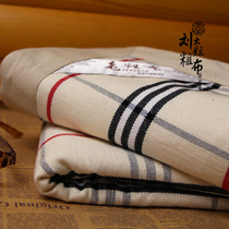  Sister Lius home warp and weft pure cotton thick without stitching old rough cloth mat three-piece striped 1 5 meters 1 8 meters bed