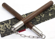 Practical and practical entry into the water is to sink South American red sandalwood steel chain nunchaku two-Chaku two-Chaku to send stick set