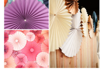 Beige large custom paper fan flower paper folding fan pull flower outdoor wedding Christmas window arrangement