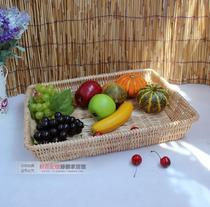 Rattan wicker fruit plate bread plate fruit plate supermarket display basket display basket cake basket basket dried fruit fried goods storage basket