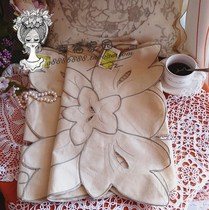 Foreign Trade Outlet European And European Pure Cotton Natural Color Machine Button Lock Table Flag Decoration Towels 2 Sizes