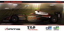 Japanese driver Kobayashi GP2 DAMS team signed the official card