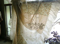 I occasionally met you in the spring after the early sunny ~ ~ French country romantic handmade patchwork curtains