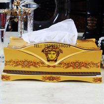 High-grade European ceramic tissue box court tissue box Home Hotel KTV coffee table ornaments tissue box