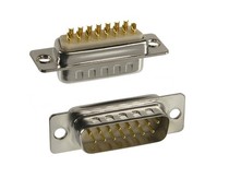 Computer two row 15-pin plug VGA gold-plated head 2 row 15p equipment signal DB15 soldering connector high quality DB15