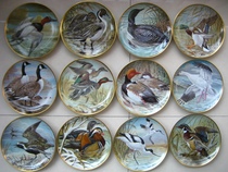 UK Franklin World Waterbird Limited edition full set of 24K gold-plated collection edge decorative plate