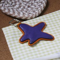 Purple leather starfish keychain schoolbag buckle foreign trade