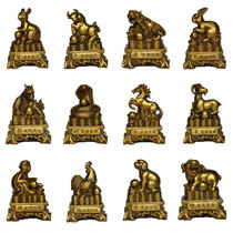 Xiangan Pavilion copper twelve Zodiac mouse cow Tiger Rabbit Dragon Snake Horse Sheep Monkey chicken dog pig decoration home accessories large