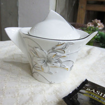 Foreign trade Export European-style minimalist LUCKY ART embossed honeysuckle small sugar jar seasoning jar #069