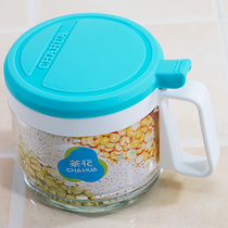  Camellia salt jar Seasoning jar Kitchen supplies Glass seasoning jar Creative seasoning box Seasoning box set seasoning bottle jar