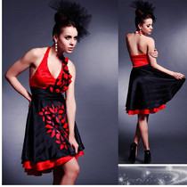 Dress fashion Chinese style V-shaped neck short Lady toast small dress costume